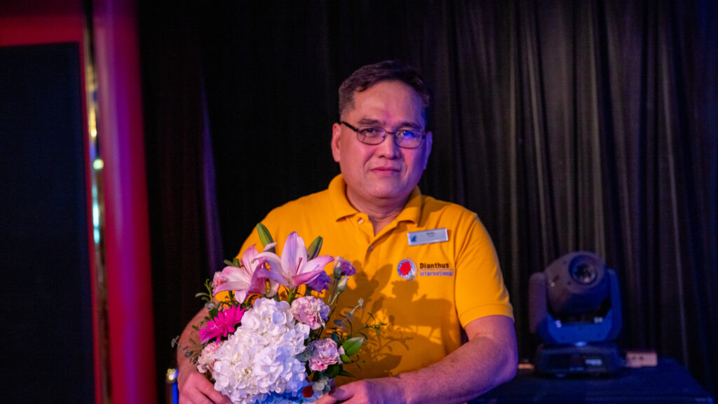 Flower arranging sessions on the ship with the head florist on Noordam