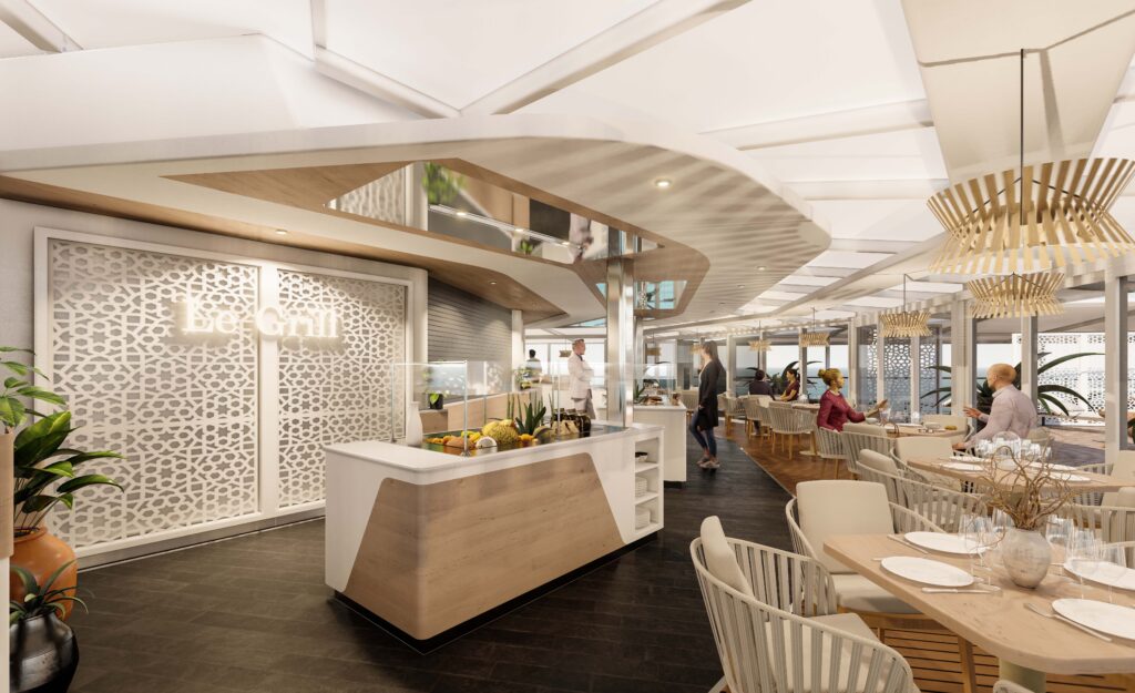 Le Grill onboard m/s Paul Gauguin. 